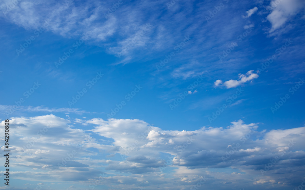 Blue sky with clouds in a summer day
