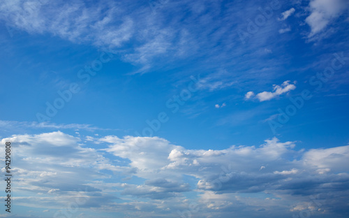 Blue sky with clouds in a summer day