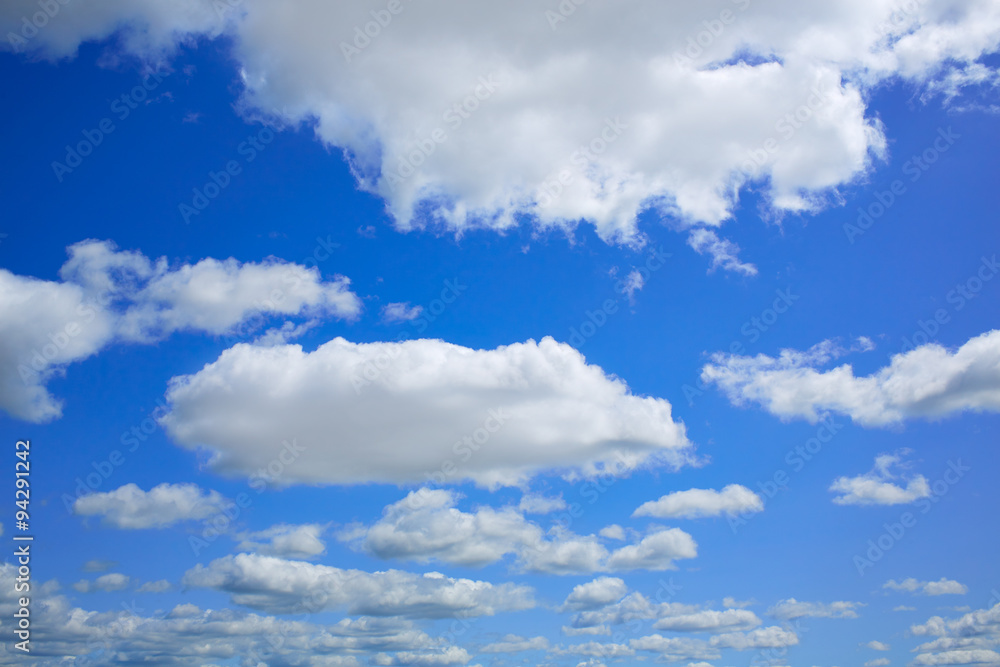 Fototapeta premium Blue sky with clouds in a summer day