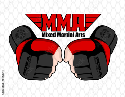 Mixed martial arts gloves sign