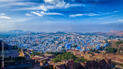 Panorama of Jodhpur Blue City. Rajasthan, India photo