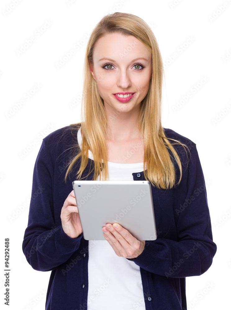 Young Woman use of the tablet pc Young Woman use of the tablet pc