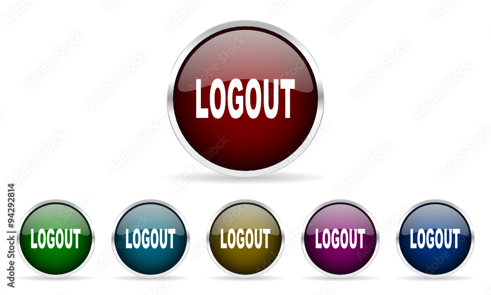 logout vector icons set