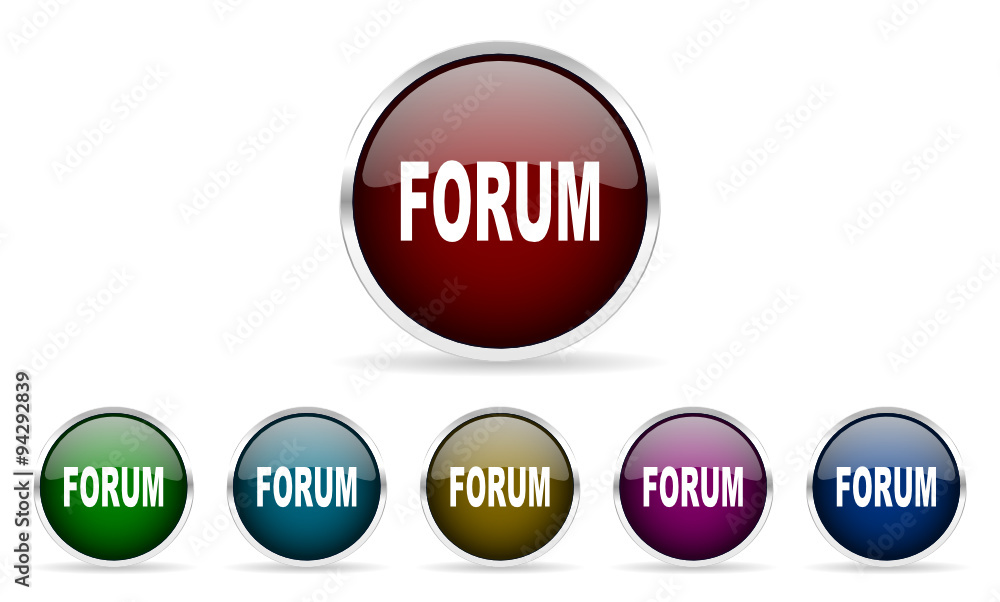 forum vector icons set