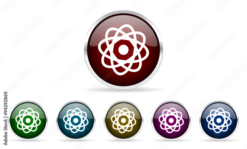atom vector icons set atom vector icons set