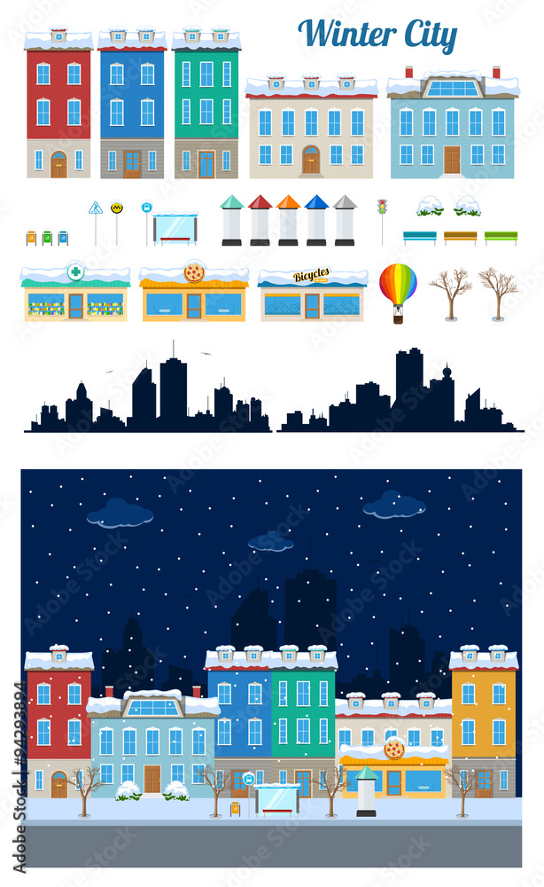 Winter City Street Set Winter City Street Set