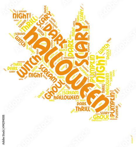 Autumn Leaf Halloween Word Tag Cloud