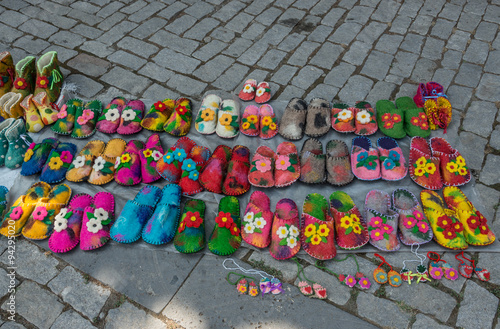 wool slippers in Sighnaghi town, Kakheti region, Georgia photo