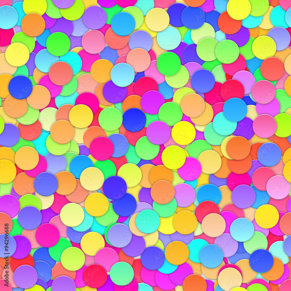Colorful Confetti Seamless Background. Vector