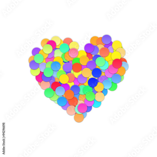Colorful Confetti Heart. Vector