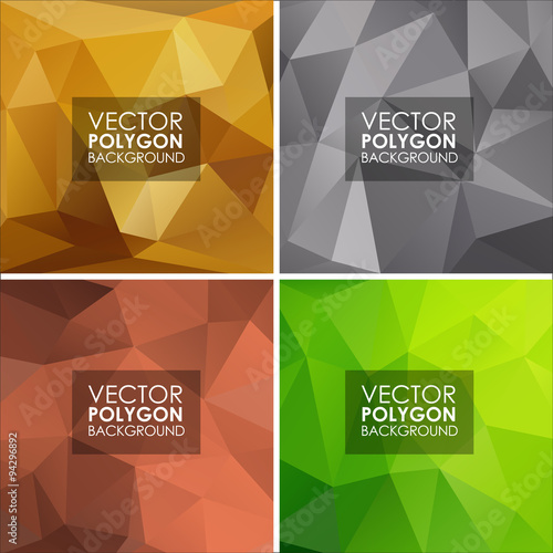 Set of vector geometric polygonal backgrounds