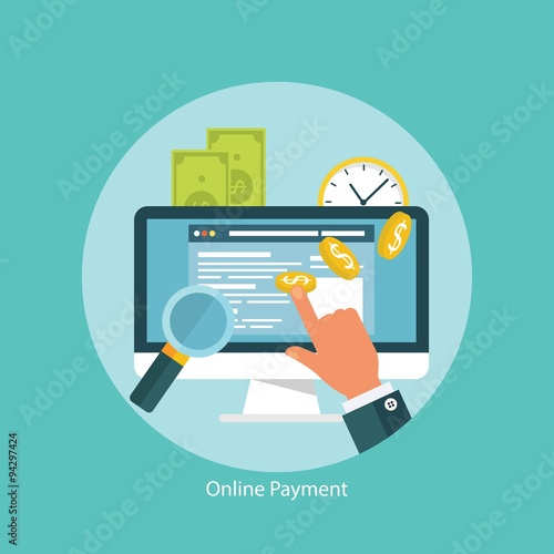 Flat design concept for online transactions