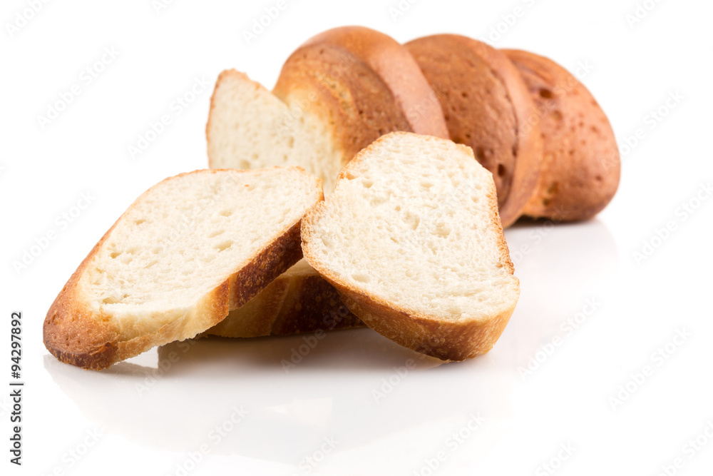 Bread slice isolated on white Bread slice isolated on white