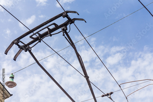 trolley trolleybus electricity cable lines