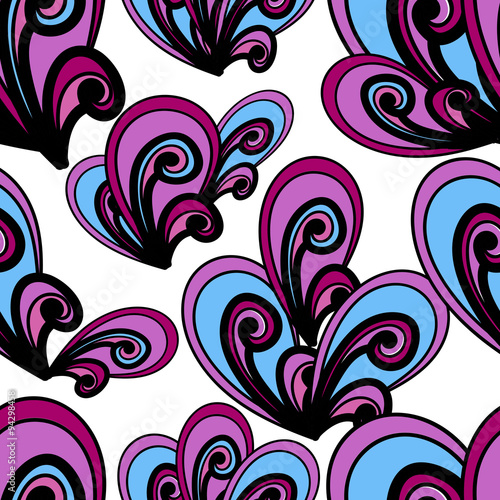 Seamless vector summer pattern. Bright hand drawn background. Ab