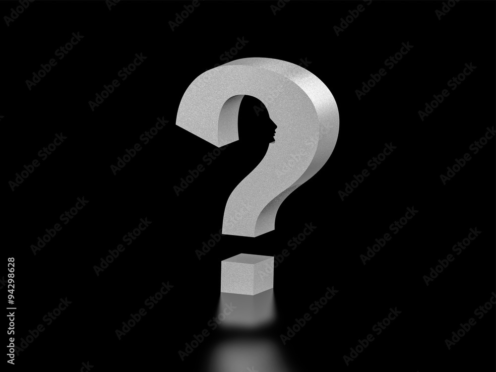 question mark symbol with face in white question mark symbol with face in white