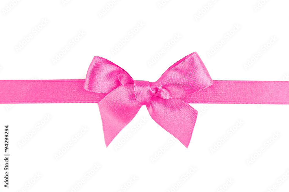 Pink ribbon bow isolated on white Pink ribbon bow isolated on white