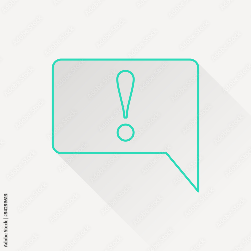 Icon of speech bubble with exclamation mark, vector illustration Icon of speech bubble with exclamation mark, vector illustration