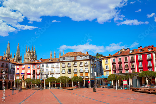 Burgos Plaza Mayor square in Castilla Leon Spain