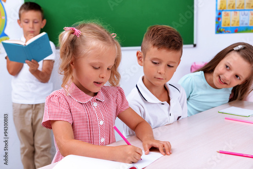 Group of children at the de...
