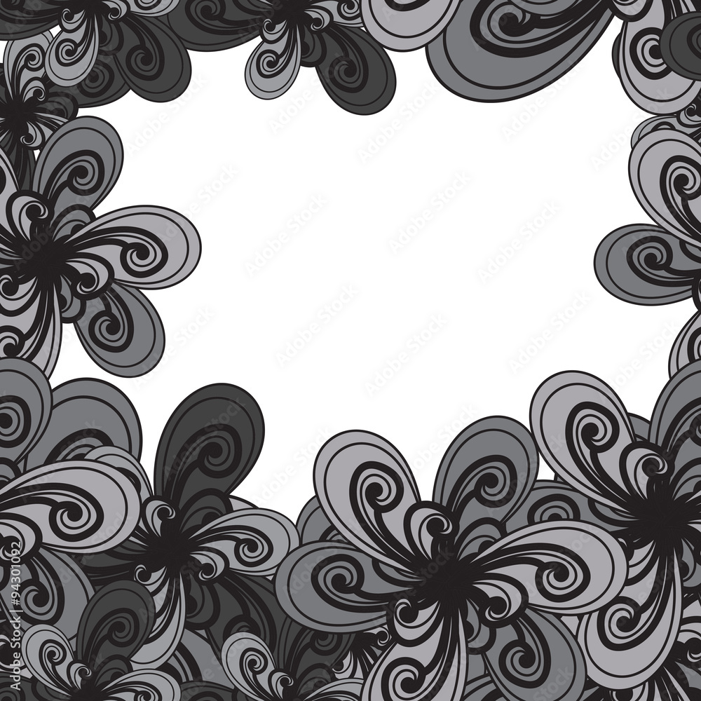 Abstract background. Black and white pattern. Floral seamless ba Abstract background. Black and white pattern. Floral seamless ba