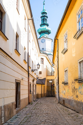 Fototapeta Naklejka Na Ścianę i Meble -  Bastova street and Michael Gate tower, Bratislava