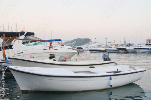 Boats in the harbour in Budva, Montenegro