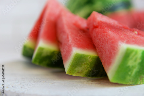 Sliced watermelon closeup