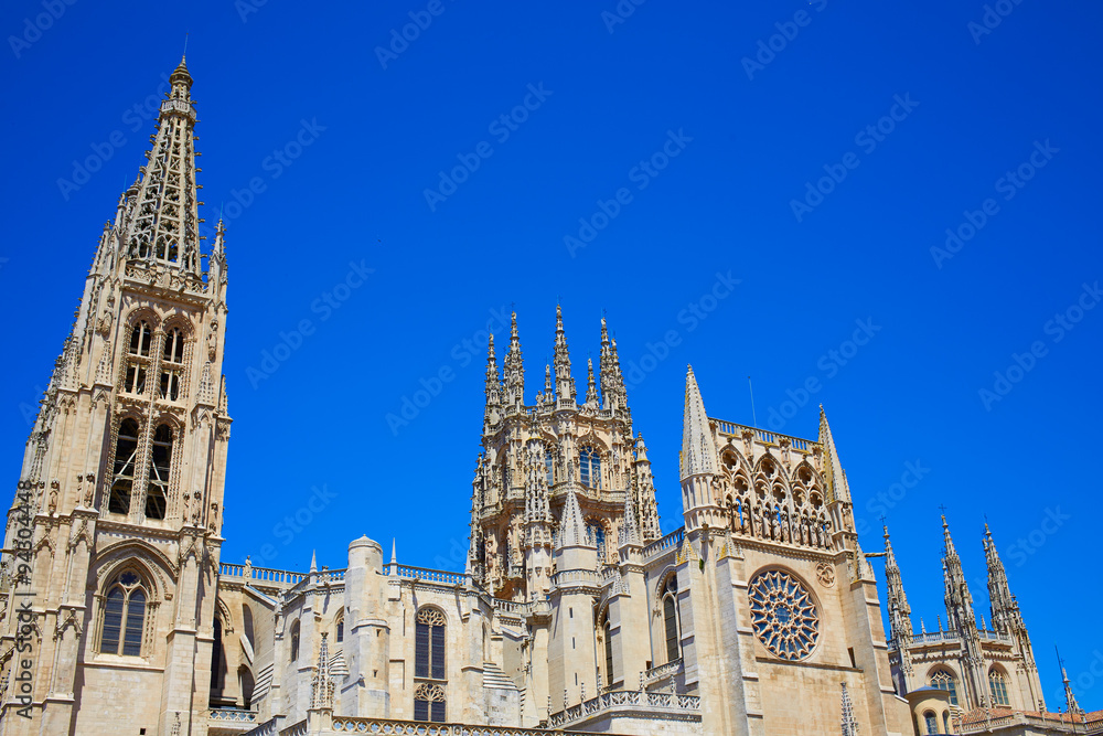 Burgos Cathedral facade in Saint James Way