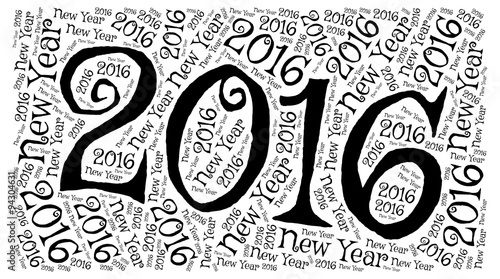 New Year 2016 Conceptual Word Tag Background