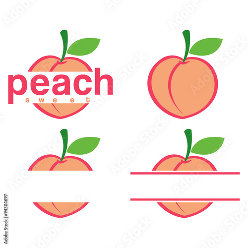 Sweet Peach Fruit Logo Template