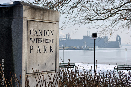 Принти на полотні Canton Waterfront Park in Baltimore, Maryland, USA in the Winter