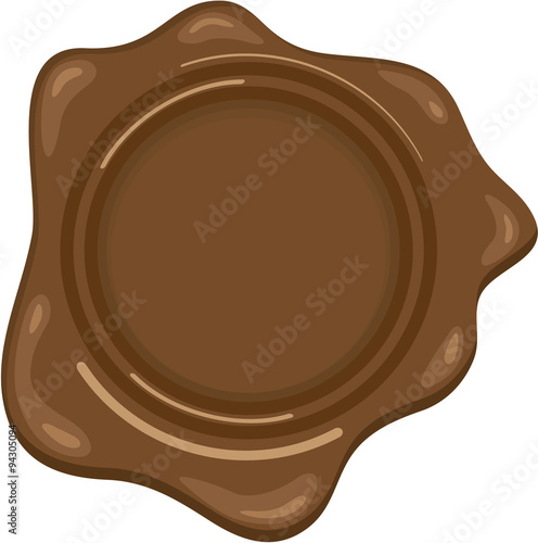 Brown liquid wax seal vintage vector