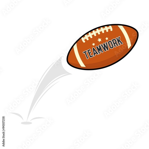 American football ball flying vector illustration