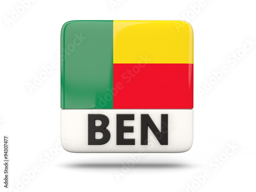 Free Download Square icon with flag of benin - GFXLoad