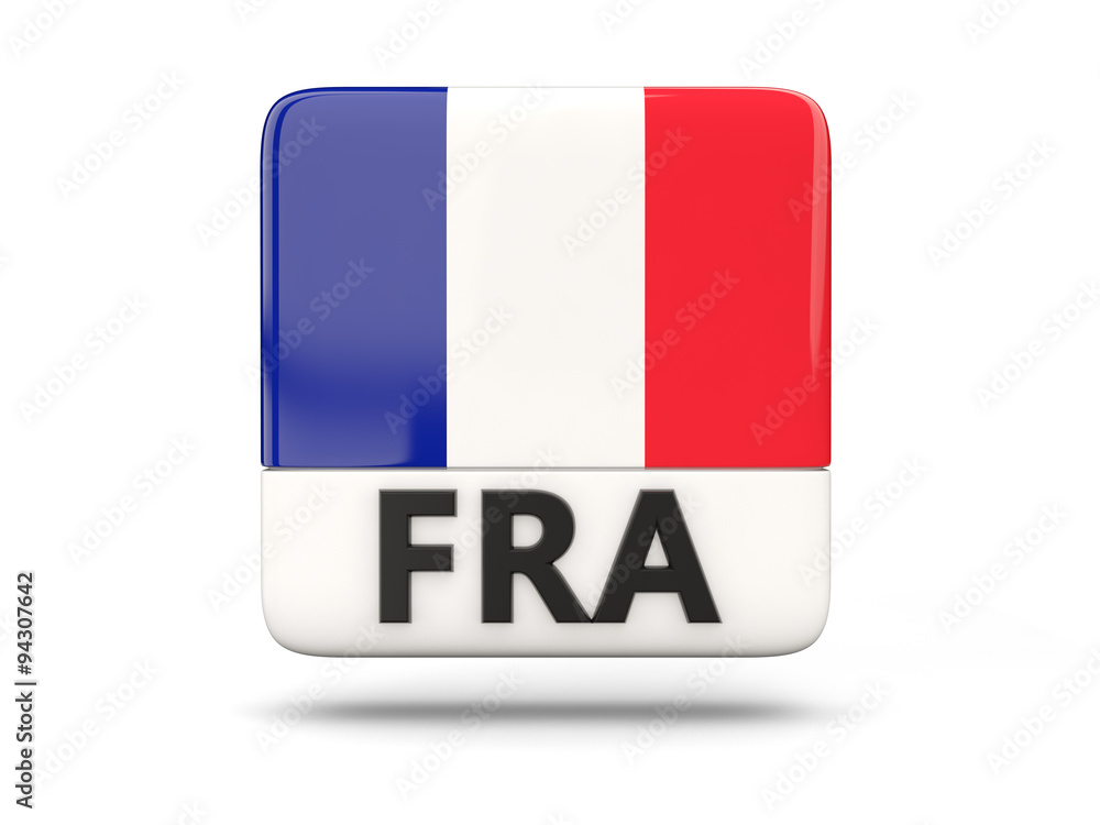 Square icon with flag of france Square icon with flag of france