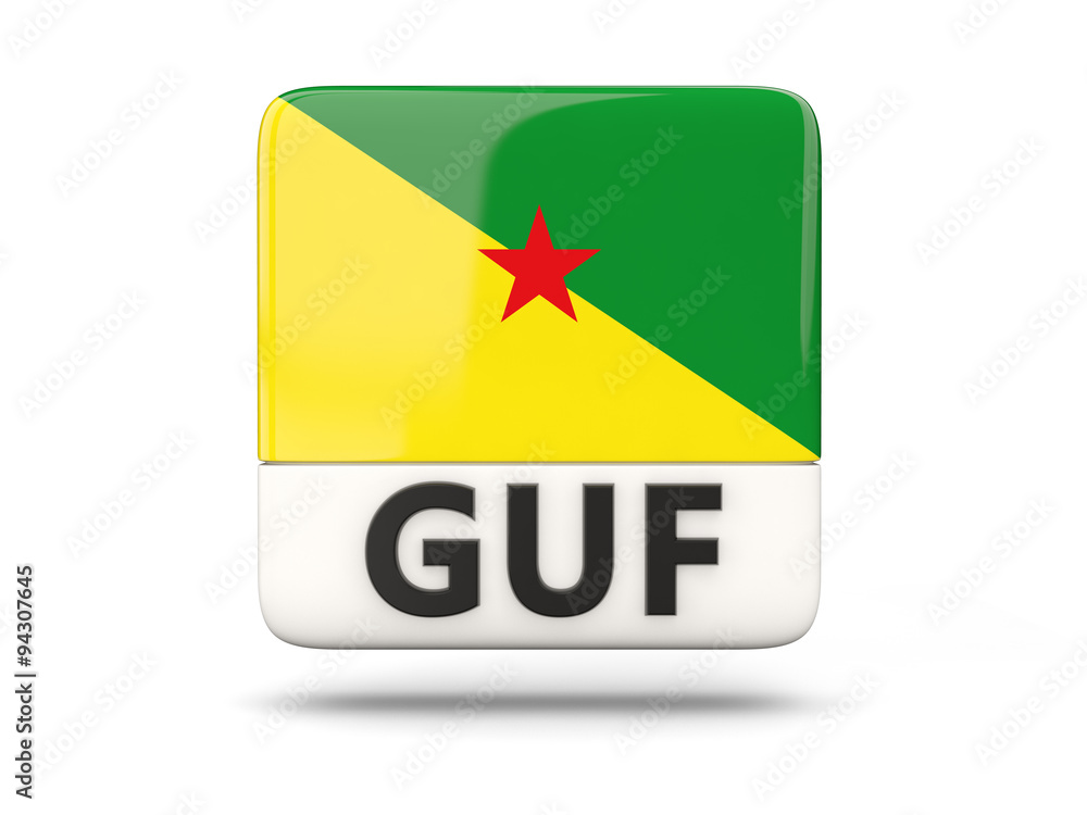 Square icon with flag of french guiana Square icon with flag of french guiana