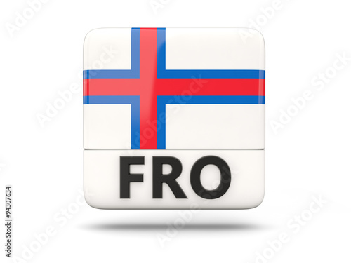 Square icon with flag of faroe islands