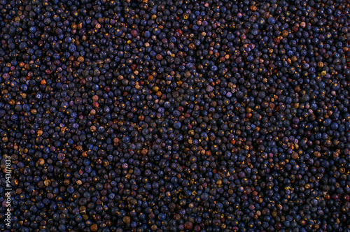 Frozen wild blueberries in crates texture - background