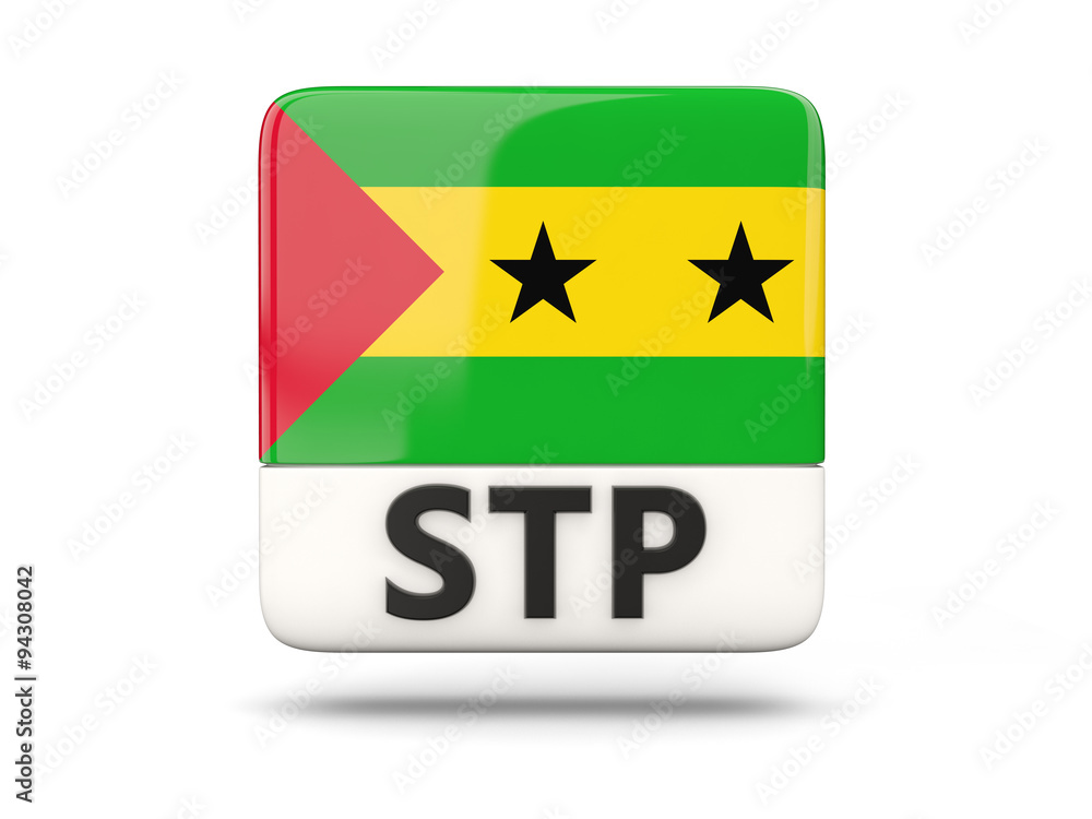 Square icon with flag of sao tome and principe Square icon with flag of sao tome and principe
