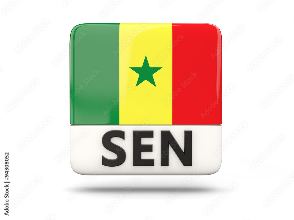 Square icon with flag of senegal Square icon with flag of senegal
