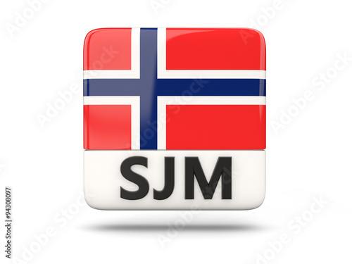 Square icon with flag of svalbard and jan mayen