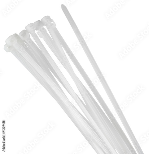 Cable ties isolated on  white background without shadows