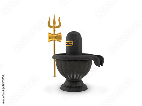 Hindu God Siva Linga with Trident photo
