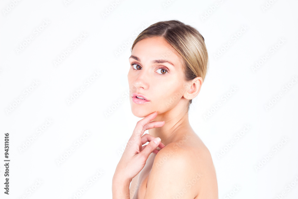 Portrait of a beautiful woman with clean and smooth skin. Spa & Beauty. Portrait of a beautiful woman with clean and smooth skin. Spa & Beauty.