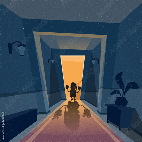 Santa Claus Happy New Year Merry Christmas Concept Shadow
