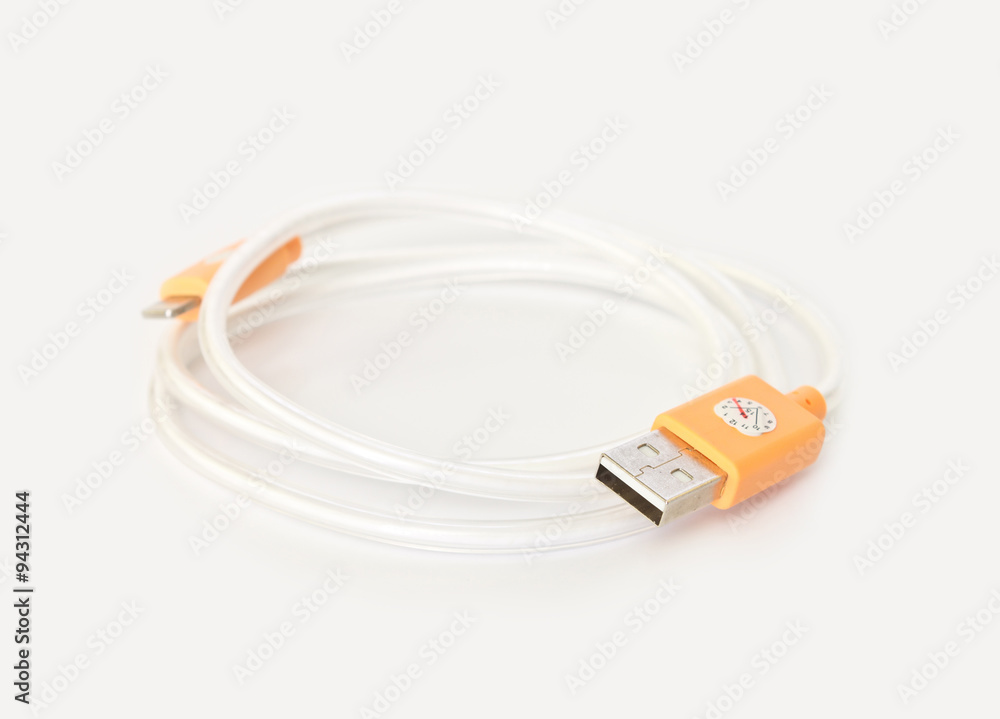 data cable on white background data cable on white background