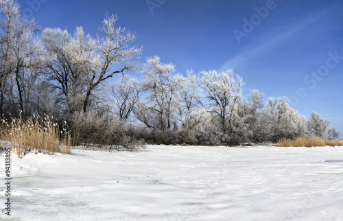 Wallpaper Mural Beautiful winter landscape in the near coast,  background Torontodigital.ca