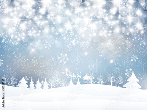 雪　クリスマス　サンタ　背景