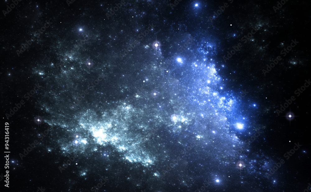 Space background with blue nebula and stars Space background with blue nebula and stars
